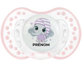 Bébé éléphant douce nuit avec prénom : Retro-blanc-rose-tendre classique Tétine embout Lovi Dynamic