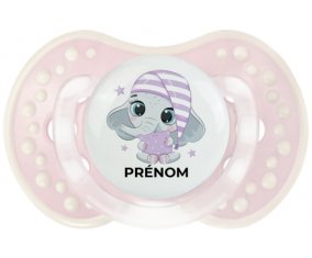 Bébé éléphant douce nuit avec prénom : Retro-rose-tendre classique Tétine embout Lovi Dynamic