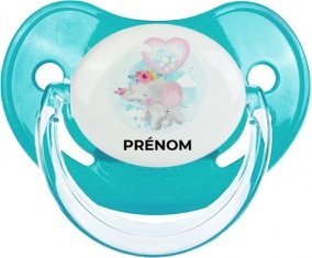 Bébé éléphant lovely avec prénom : Sucette Physiologique personnalisée
