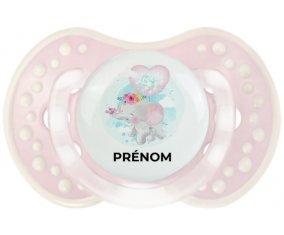 Bébé éléphant lovely avec prénom : Retro-rose-tendre classique Tétine embout Lovi Dynamic