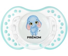 Bébé éléphant avec prénom : Retro-blanc-lagon classique Tétine embout Lovi Dynamic