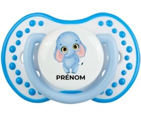 Bébé éléphant avec prénom : Blanc-bleu phosphorescente Tétine embout Lovi Dynamic