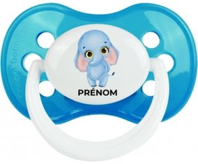 Bébé éléphant avec prénom : Cyan classique Tétine embout anatomique