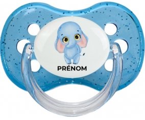 Bébé éléphant avec prénom : Sucette Cerise personnalisée