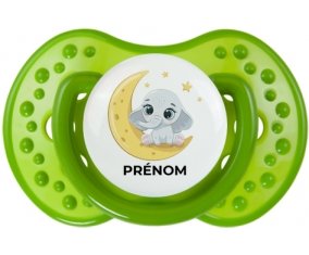 Bébé éléphant bonne nuit avec prénom : Sucette LOVI Dynamic personnalisée
