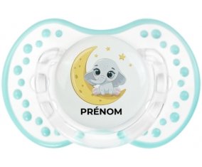 Bébé éléphant bonne nuit avec prénom : Retro-blanc-lagon classique Tétine embout Lovi Dynamic