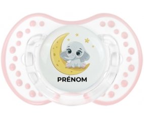 Bébé éléphant bonne nuit avec prénom : Retro-blanc-rose-tendre classique Tétine embout Lovi Dynamic