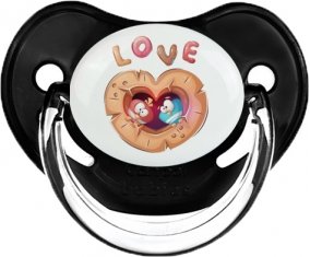 Animaux rigolos hiboux Love : Noir classique Tétine embout physiologique