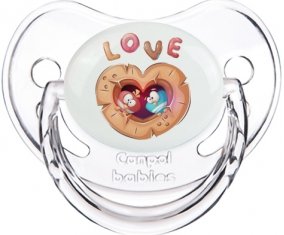Animaux rigolos hiboux Love : Transparent classique Tétine embout physiologique