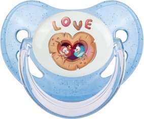 Animaux rigolos hiboux Love : Bleue à paillette Tétine embout physiologique
