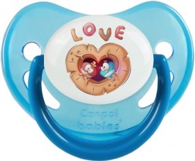 Animaux rigolos hiboux Love : Bleue phosphorescente Tétine embout physiologique