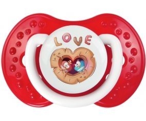 Animaux rigolos hiboux Love : Blanc-rouge classique Tétine embout Lovi Dynamic
