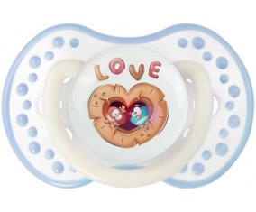 Animaux rigolos hiboux Love : Blanc-cyan classique Tétine embout Lovi Dynamic