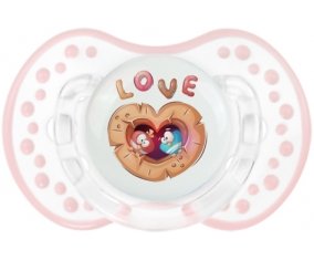 Animaux rigolos hiboux Love : Retro-blanc-rose-tendre classique Tétine embout Lovi Dynamic