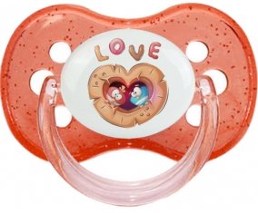 Animaux rigolos hiboux Love : Rouge à paillette Tétine embout cerise
