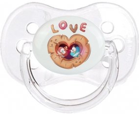 Animaux rigolos hiboux Love : Transparent classique Tétine embout cerise