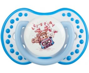 Animaux rigolos let's play : Blanc-bleu phosphorescente Tétine embout Lovi Dynamic