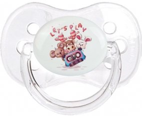 Animaux rigolos let's play : Transparent classique Tétine embout cerise