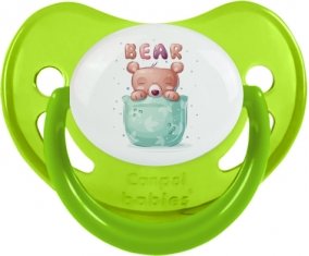 Animaux rigolos Bear : Vert phosphorescente Tétine embout physiologique