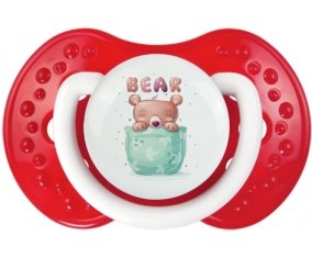 Animaux rigolos Bear : Blanc-rouge classique Tétine embout Lovi Dynamic