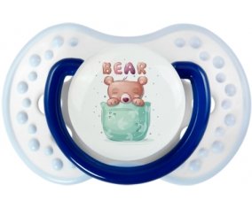 Animaux rigolos Bear : Marine-blanc-bleu classique Tétine embout Lovi Dynamic
