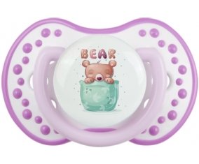 Animaux rigolos Bear : Blanc-mauve classique Tétine embout Lovi Dynamic