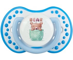 Animaux rigolos Bear : Blanc-bleu phosphorescente Tétine embout Lovi Dynamic
