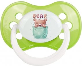 Animaux rigolos Bear : Vert classique Tétine embout anatomique