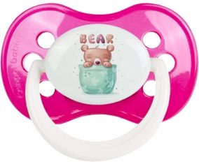 Animaux rigolos Bear : Rose foncé classique Tétine embout anatomique