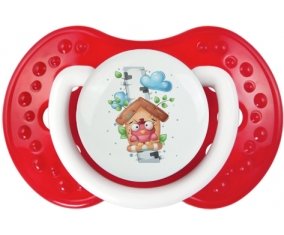 Animaux rigolos Oiseau maison : Blanc-rouge classique Tétine embout Lovi Dynamic