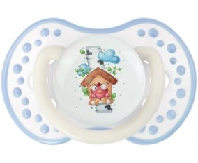 Animaux rigolos Oiseau maison : Blanc-cyan classique Tétine embout Lovi Dynamic