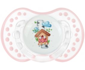 Animaux rigolos Oiseau maison : Retro-blanc-rose-tendre classique Tétine embout Lovi Dynamic