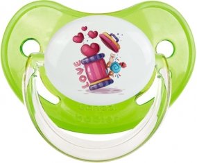 Animaux rigolos Love design-1 : Vert classique Tétine embout physiologique