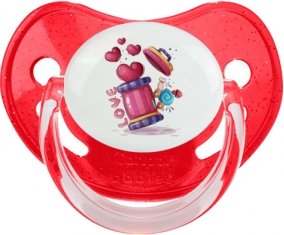 Animaux rigolos Love design-1 : Rouge à paillette Tétine embout physiologique