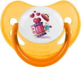Animaux rigolos Love design-1 : Jaune phosphorescente Tétine embout physiologique