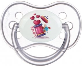 Animaux rigolos Love design-1 : Transparente classique Tétine embout anatomique