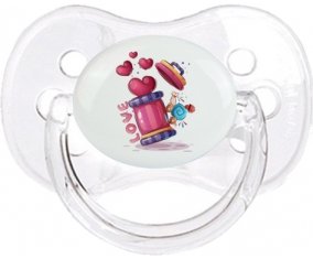 Animaux rigolos Love design-1 : Transparent classique Tétine embout cerise
