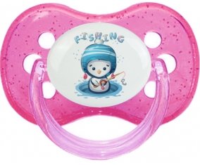 Animaux rigolos Fishing : Rose à paillette Tétine embout cerise
