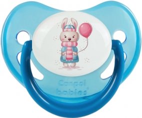 Lapin avec ballon rose : Bleue phosphorescente Tétine embout physiologique