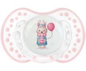 Lapin avec ballon rose : Retro-blanc-rose-tendre classique Tétine embout Lovi Dynamic