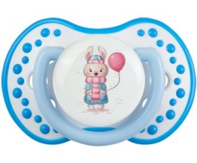 Lapin avec ballon rose : Blanc-bleu phosphorescente Tétine embout Lovi Dynamic