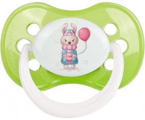 Lapin avec ballon rose : Vert classique Tétine embout anatomique