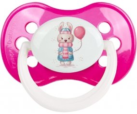 Lapin avec ballon rose : Rose foncé classique Tétine embout anatomique