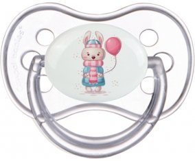 Lapin avec ballon rose : Transparente classique Tétine embout anatomique
