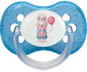 Lapin avec ballon rose : Sucette Cerise personnalisée