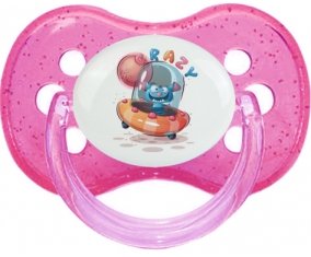 Animaux rigolos Crazy : Rose à paillette Tétine embout cerise