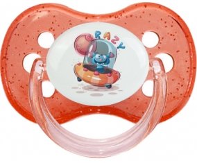 Animaux rigolos Crazy : Rouge à paillette Tétine embout cerise