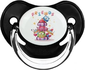 Animaux rigolos Friends : Noir classique Tétine embout physiologique