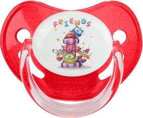 Animaux rigolos Friends : Rouge à paillette Tétine embout physiologique