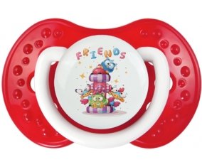 Animaux rigolos Friends : Blanc-rouge classique Tétine embout Lovi Dynamic